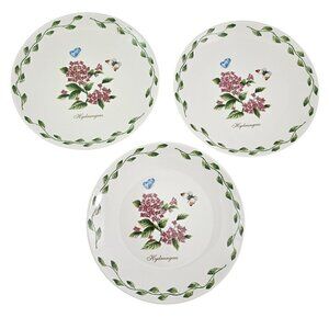 Royal Norfolk Hydrangeas Butterflies 8” Ceramic Salad Luncheon Plates – Set of 3